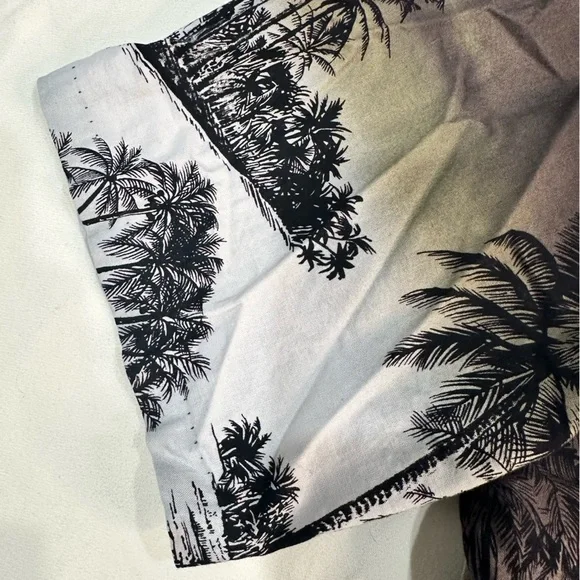 Vintage RJC Hawaiian Shirt Mens L Tropical Beach Scene Short Sleeve Sail Floral - Picture 6 of 12